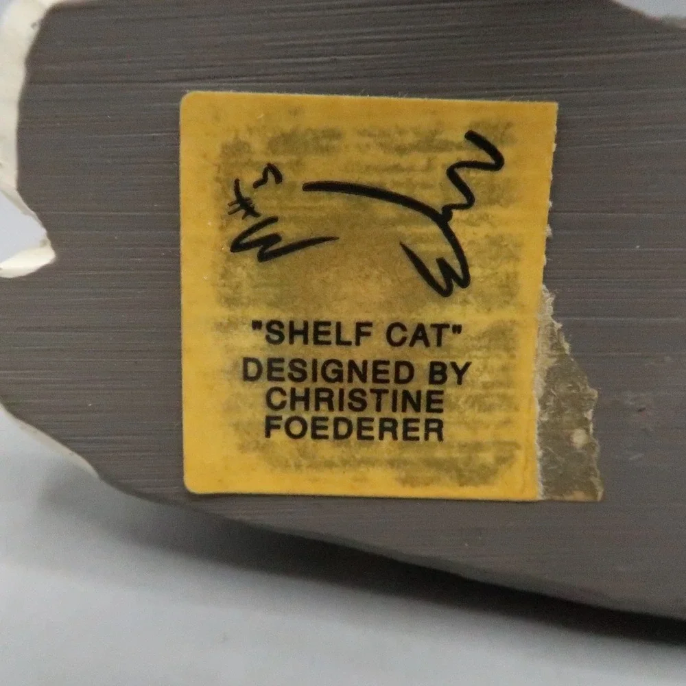 Vintage‎ 1989 Hallmark Christine Foederer Resin Gray Striped Cat Shelf Sitter